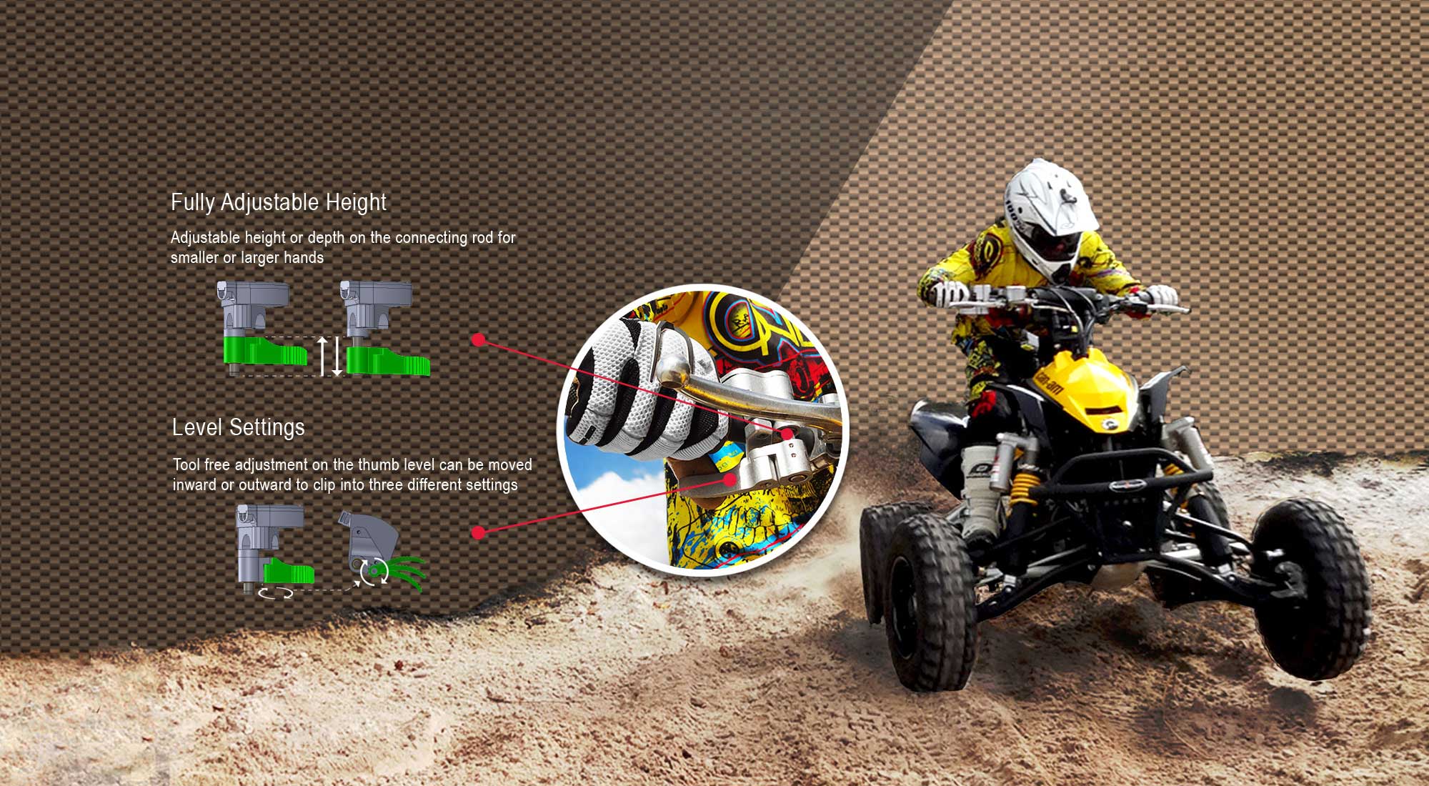 The World’s Most Advanced Thumb Throttle. Fully Adjustable ATV Throttle. Enjoy Your ATV without any fatigue! URMOSI THUMB THROTTLES